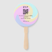 Éventail site web mariage rsvp q r code ajouter nom texte (Dos)