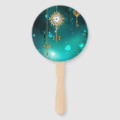 Éventail Skeleton Keys on Green Background (Dos)