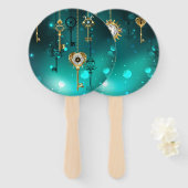 Éventail Skeleton Keys on Green Background (Devant et derrière)