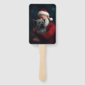 Éventail Skye Terrier avec Noël Festif du Père Noël (Dos)