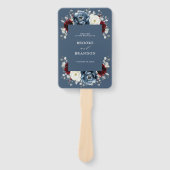 Éventail Slate Blue Bourgogne White Ivory Wedding Programme (Devant)