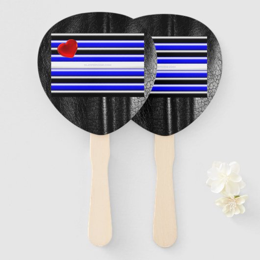 Éventail SlipperyJoe's Gay Leather Pride drapeau royal noir (Devant et derrière)