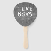 Éventail SlipperyJoe's I Like Boys sale tableau noir (Devant)