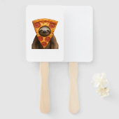 Éventail Sloth pizza funny weird prank meme cute happy chri (Devant et derrière)