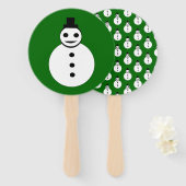 Éventail Snowman de Noël souriant (Devant et derrière)