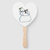 Éventail Snowman heart hand fans (Dos)