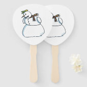 Éventail Snowman paddle hand fans (Devant et derrière)