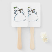Éventail Snowman rectangle hand fans (Devant et derrière)