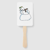 Éventail Snowman rectangle hand fans (Dos)