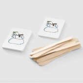Éventail Snowman rectangle hand fans (Non-assemblé)