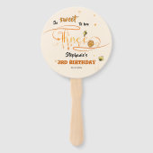 Éventail So Sweet To Bee Three Cute Honey Bee 3rd Birthday (Dos)