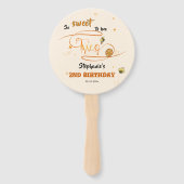 Éventail So Sweet To Bee Two Cute Honey Bee 2nd Birthday (Devant)