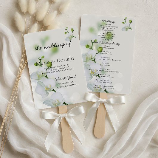Éventail Soft Elegant Orchid Wedding Programme
