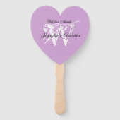 Éventail Soft Mauve Lilac Chic Monogramme Programme de mari (Devant)