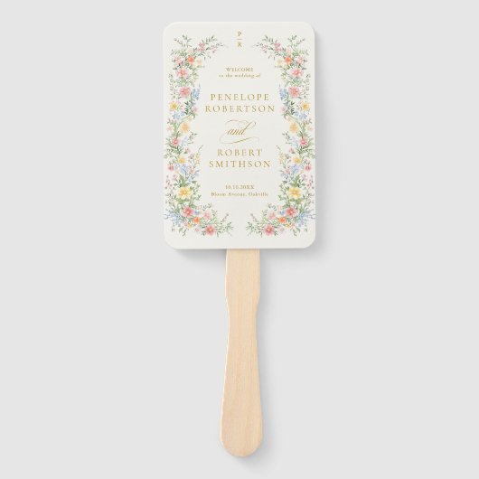 Éventail Soft Pastel Ornate Spring Gold Wedding Program (Devant)