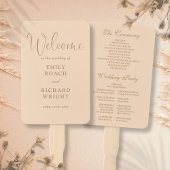 Éventail Soft Peach Elegant Script Wedding Programme