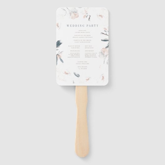 Éventail Soft Pink Peony Wedding Programme (Dos)