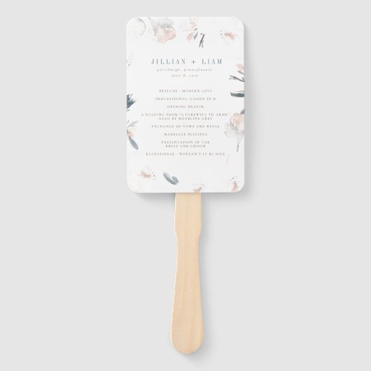 Éventail Soft Pink Peony Wedding Programme (Devant)