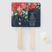 Éventail Soft Winter Berry Mariage de Noël (Devant et derrière)