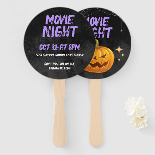 Éventail Soirée cinéma Halloween personnalisable