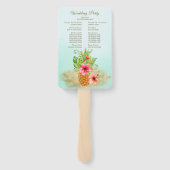 Éventail Soirée de mariage à la noix de coco florale tropic (Dos)