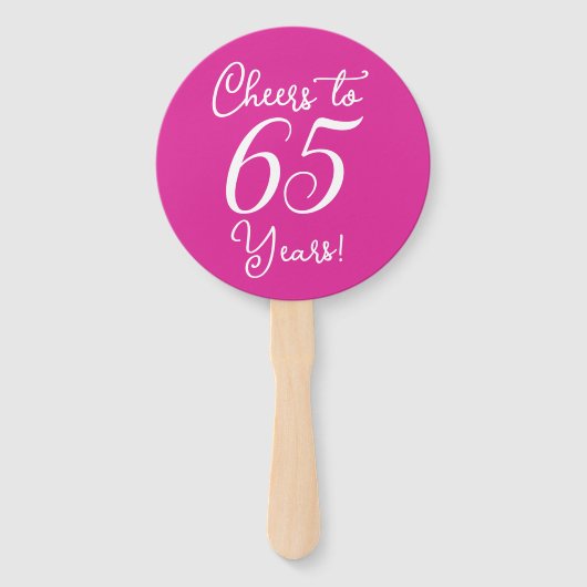 Éventail Soirée rose à 65 ans 65e anniversaire (Dos)