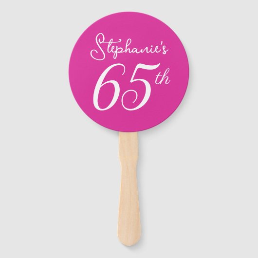 Éventail Soirée rose à 65 ans 65e anniversaire (Devant)