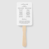 Éventail Sophia White Modern Wedding Programme (Dos)