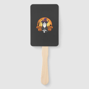 Éventail Sorcière d'Halloween Chat Citrouille Lune Concepti