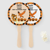 Éventail Sorcière errante Corbeau Halloween Citrouille Anni (Devant et derrière)