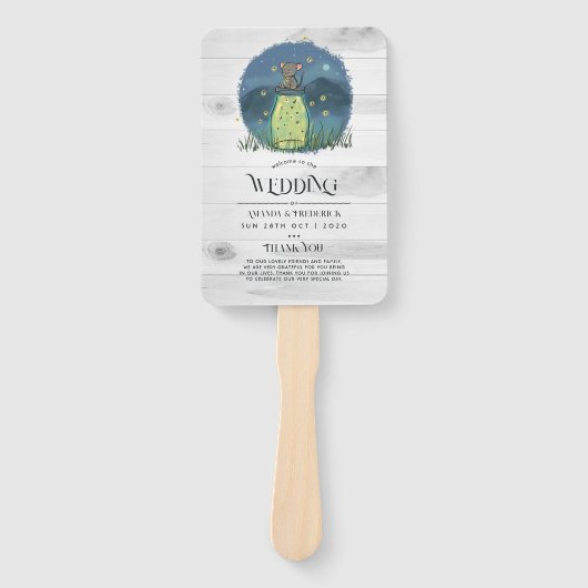 Éventail Souris rustique luciole Mason Jar (Devant)