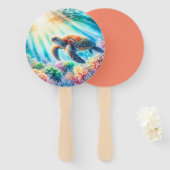 Éventail Sous la tortue de mer (Devant et derrière)