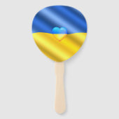 Éventail Soutenez l'Ukraine brun drapeau ukrainien - Libert (Dos)