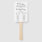 Éventail Southern Belle Calligraphy Wedding Programme (Dos)