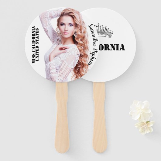 Éventail Soutien pour concurrent de concours de beauté mini (Devant et derrière)