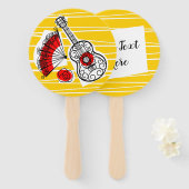 Éventail Souvenirs espagnols Ventilateur rond (Devant et derrière)