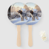 Éventail Spinone Italiano Laisser Neige Noël (Devant et derrière)