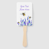 Éventail Spring Flowers and Bees Hand Fan - Your Text