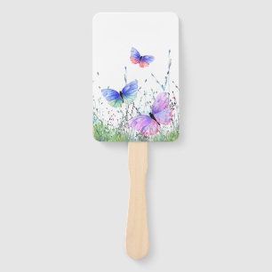Éventail Spring Joy - Papillons colorés volant dans la natu