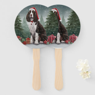 Éventail Springer Spaniel Chien dans la neige Noël