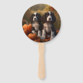 Éventail Springer Spaniel Chiot Automne Citrouille de plais (Devant)