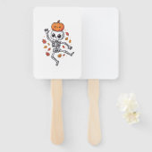 Éventail Squelette de danse de Halloween mignon avec tête d (Devant et derrière)