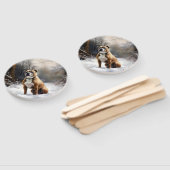 Éventail Staffordshire Bull Terrier Laisser neiger Noël (Non-assemblé)