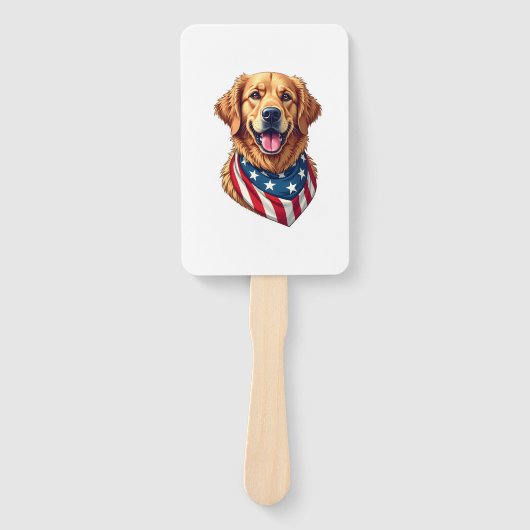 Éventail Star Spangled Golden Retriever Vintage Tee 4 (Devant)