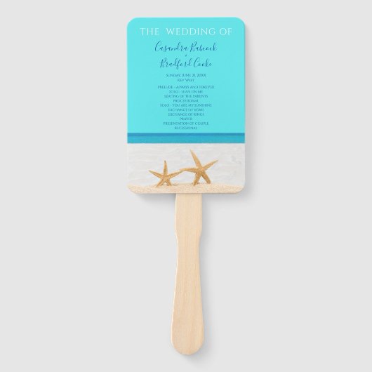 Éventail Starfish Beach Programme de cérémonie de mariage H (Devant)