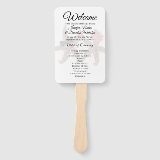 Éventail Starfish Bride n Groom Programmes du ventilateur b (Devant)
