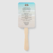 Éventail Starfish Couple Mariage Programme de ventilateur r (Dos)