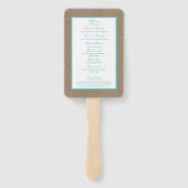 Éventail Starfish Turquoise Burlap Beach Wedding Collection (Dos)