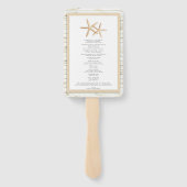 Éventail Starfish Whitewash Wood Beach Programme de mariage (Dos)