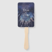 Éventail Starry Night Forest Mariage Wedding Programme (Devant)